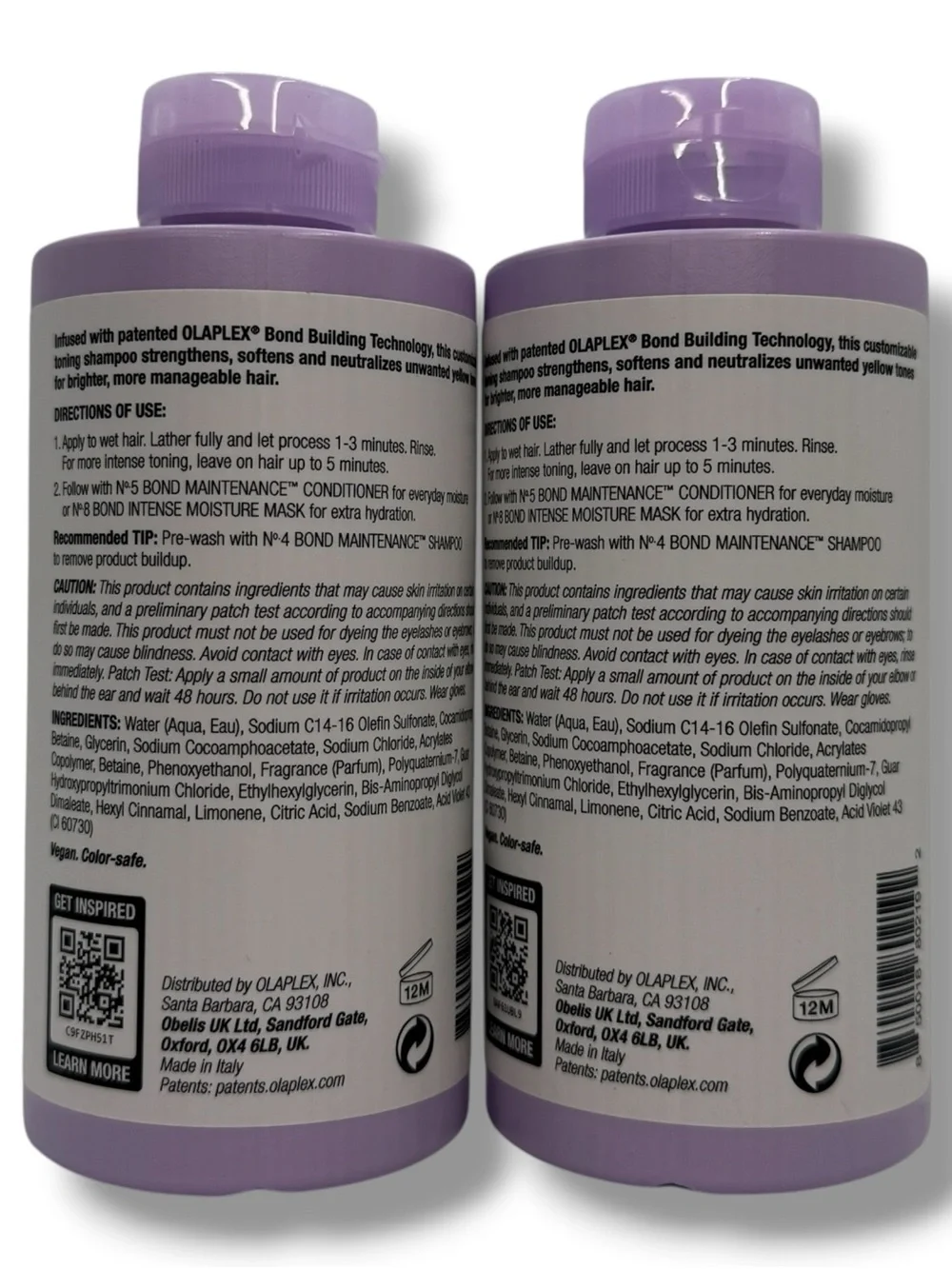 Olaplex No.4P Blonde Enhancer Purple‎ Shampoo 8.5oz Toning Repair 2 Pack